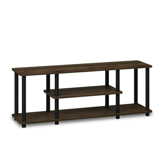 Furinno Turn-N-Tube Wood Entertainment TV Stand for TV up to 50" in Walnut/Black