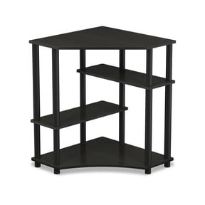 Furinno TURN-N-TUBE Wood Space Saving Corner Desk with Shelves in Espresso/Black