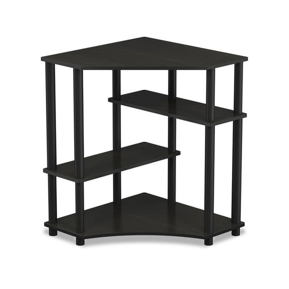 Furinno TURN-N-TUBE Wood Space Saving Corner Desk with Shelves in Espresso/Black