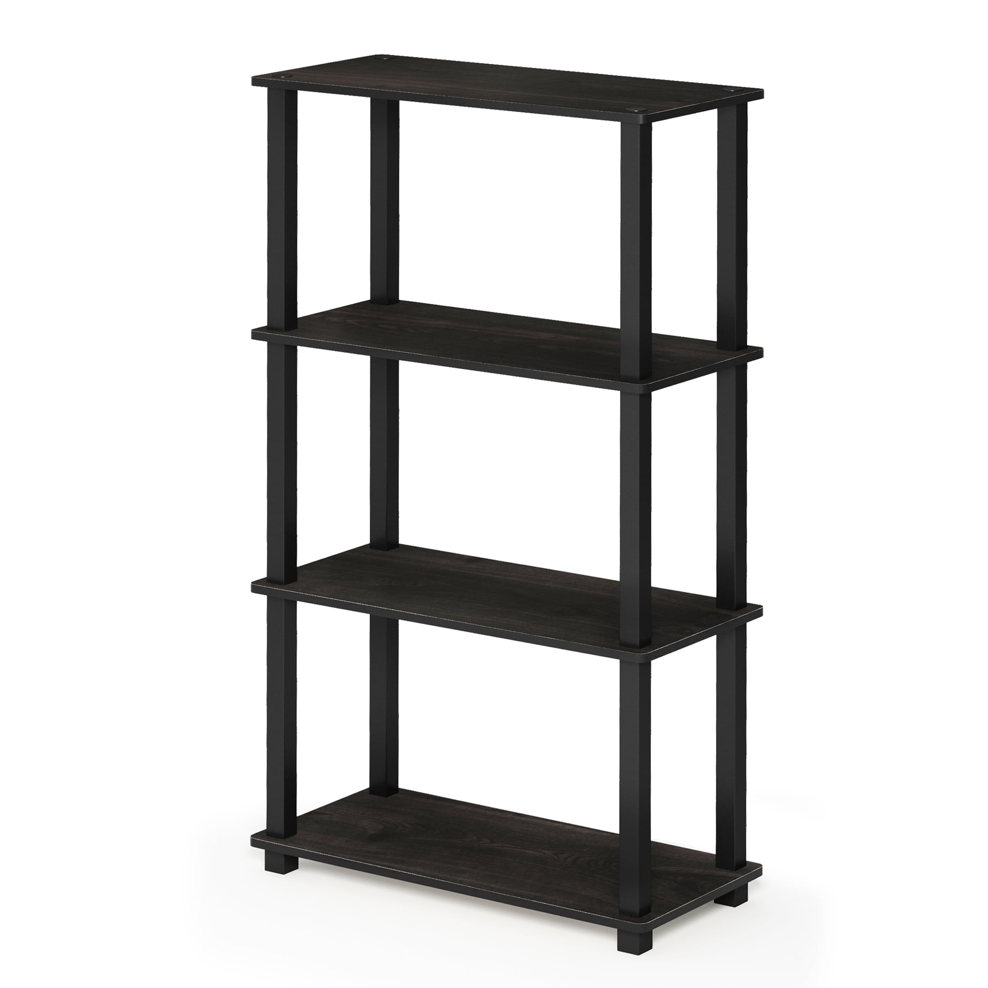 Furinno Turn-S-Tube 23.6â€ W x 11.4 D x 43.25 H 4-Shelf Decorative Shelves, Black