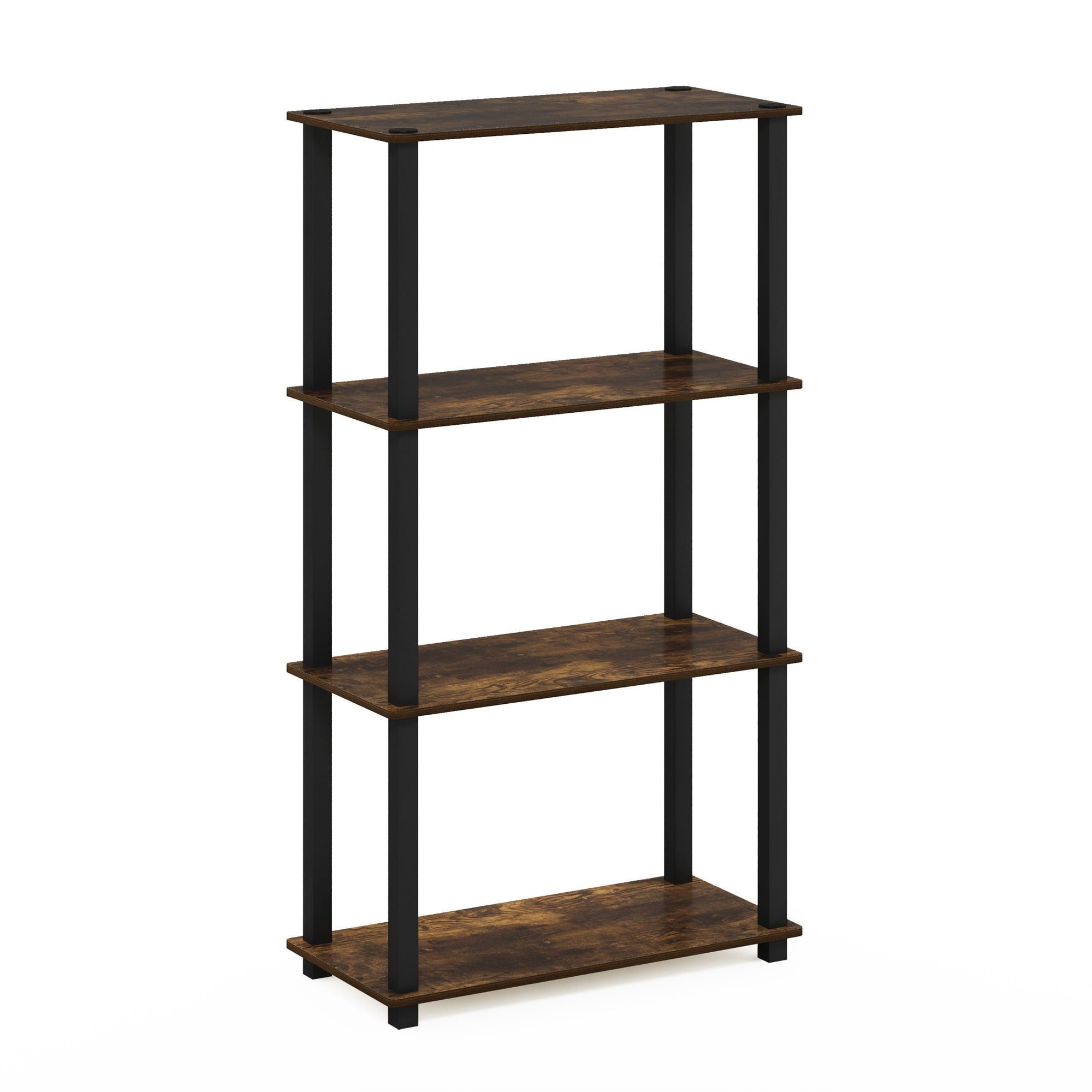 Furinno Turn-N-Tube 5 Tier Wide Shoe Rack, Amber Pine/Black