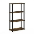 thumbnail image 1 of Furinno Turn-S-Tube 23.6"W x 11.6"D x 43.25"H 4-Shelf Freestanding Shelves, Amber Pine and Black, 1 of 5