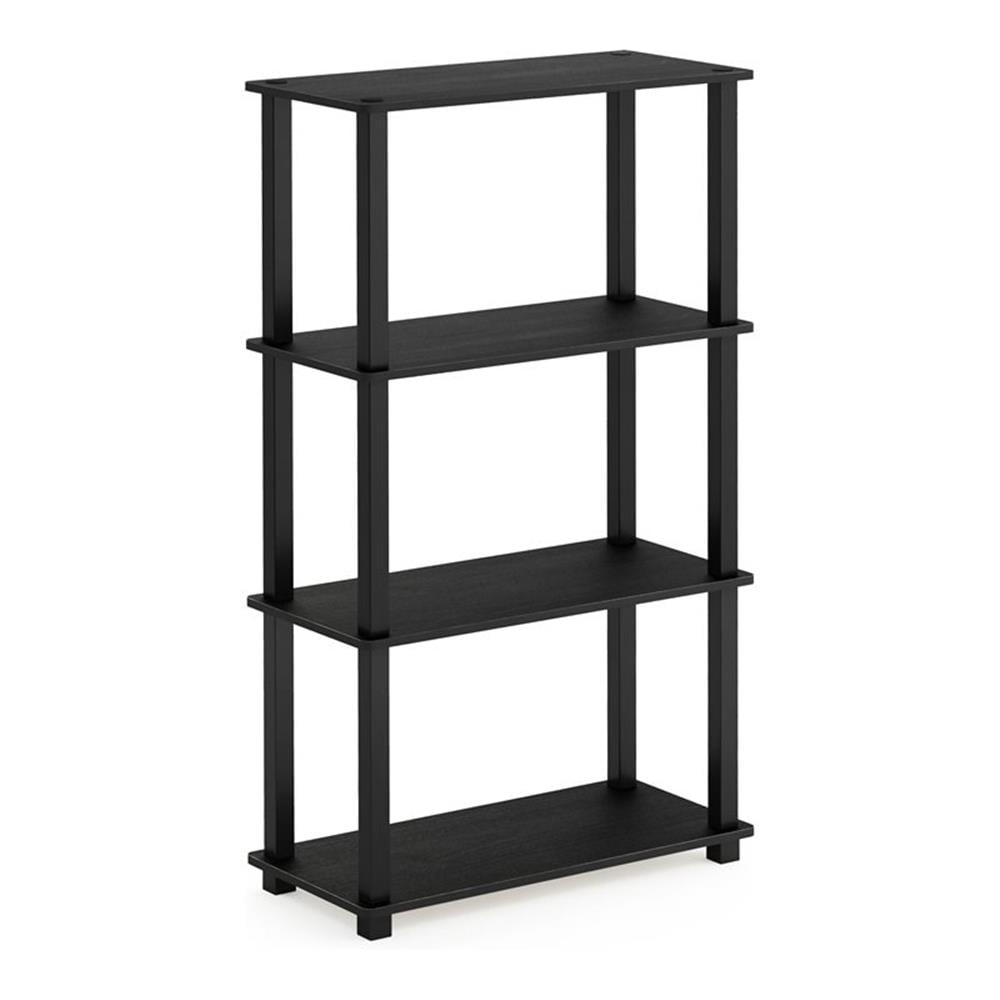 Furinno Turn-S-Tube 4-Tier Multipurpose Shelf Display Rack with Square Tube, Americano/Black