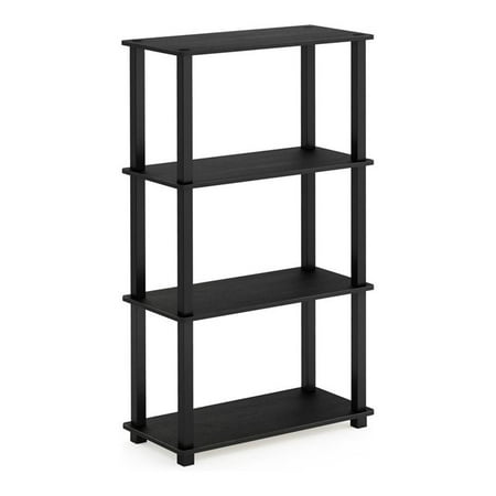 Furinno Turn-S-Tube 4-Tier Multipurpose Shelf Display Rack with Square Tube, Americano/Black