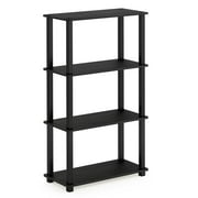 Furinno Turn-S-Tube 23.6W x 11.4"D x 43.25"H 4-Shelf Decorative Shelves, Americano and Black