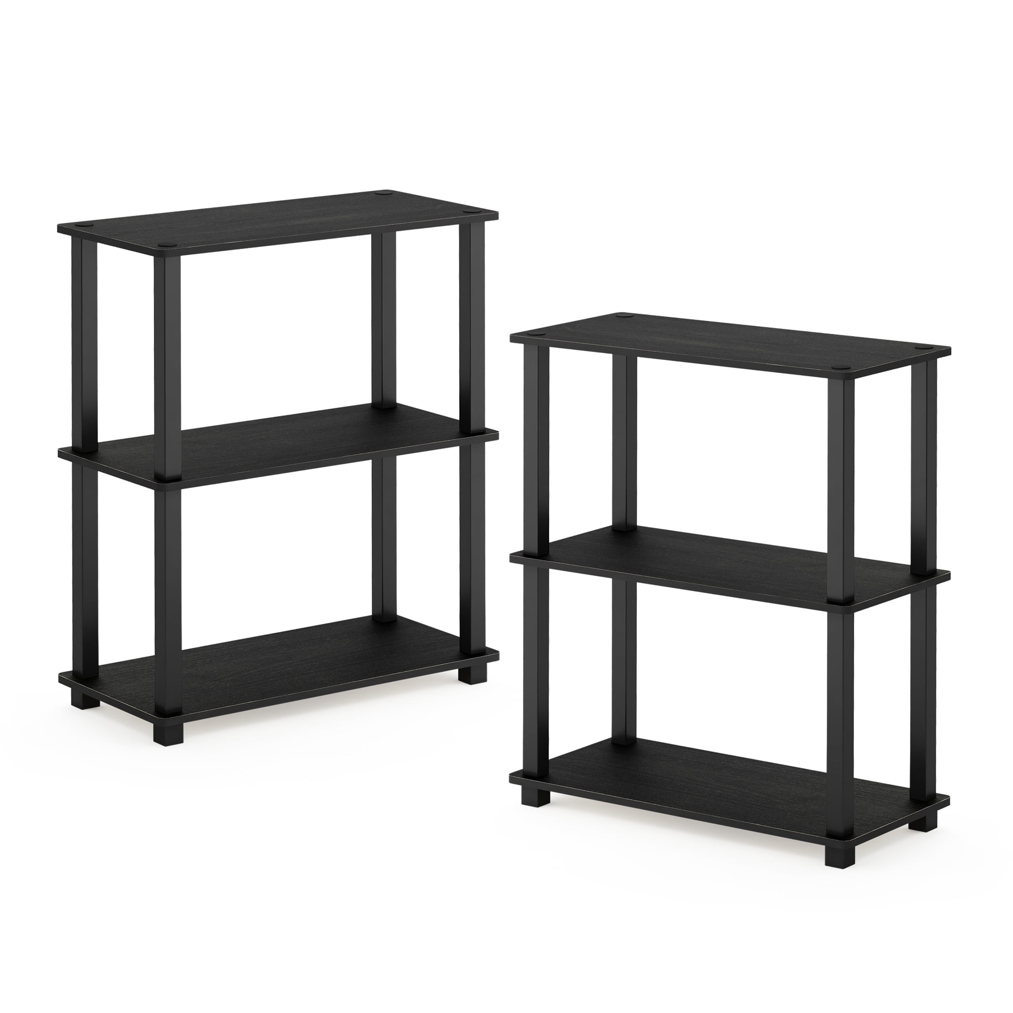 Furinno TURN-S-TUBE 3-Tier Shelf Display Rack in Americano Set of 2
