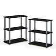 thumbnail image 1 of Furinno Turn-S-Tube 3-Tier Compact Multipurpose Shelf Display Rack with Square Tube, Black/Grey, Set of 2, 1 of 3
