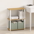 thumbnail image 1 of Furinno Turn-S-Tube 3-Tier Multipurpose Bookcase, Shelf Display Rack with Square Tube, Beech/White, 1 of 6