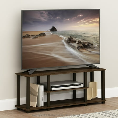 Furinno Turn-S-Tube 3-Tier TV Stand with Square Tube, Brown