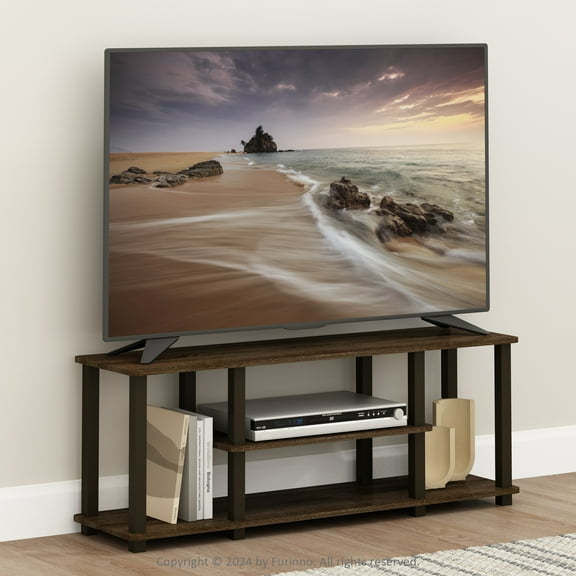 Furinno Turn-S-Tube 3-Tier TV Stand with Square Tube, Brown