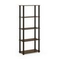 thumbnail image 1 of Furinno Turn-S-Tube 5-Tier Square Tubes Display Shelf, Walnut/Brown, 1 of 5