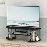 Furinno TURN-S-TUBE Wood TV Entertainment Center for TV up to 42" in Black/Gray