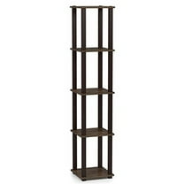 Furinno 11.6 W x 11.6 D x 57.7 H 5-Shelf Decorative Shelves, Brown