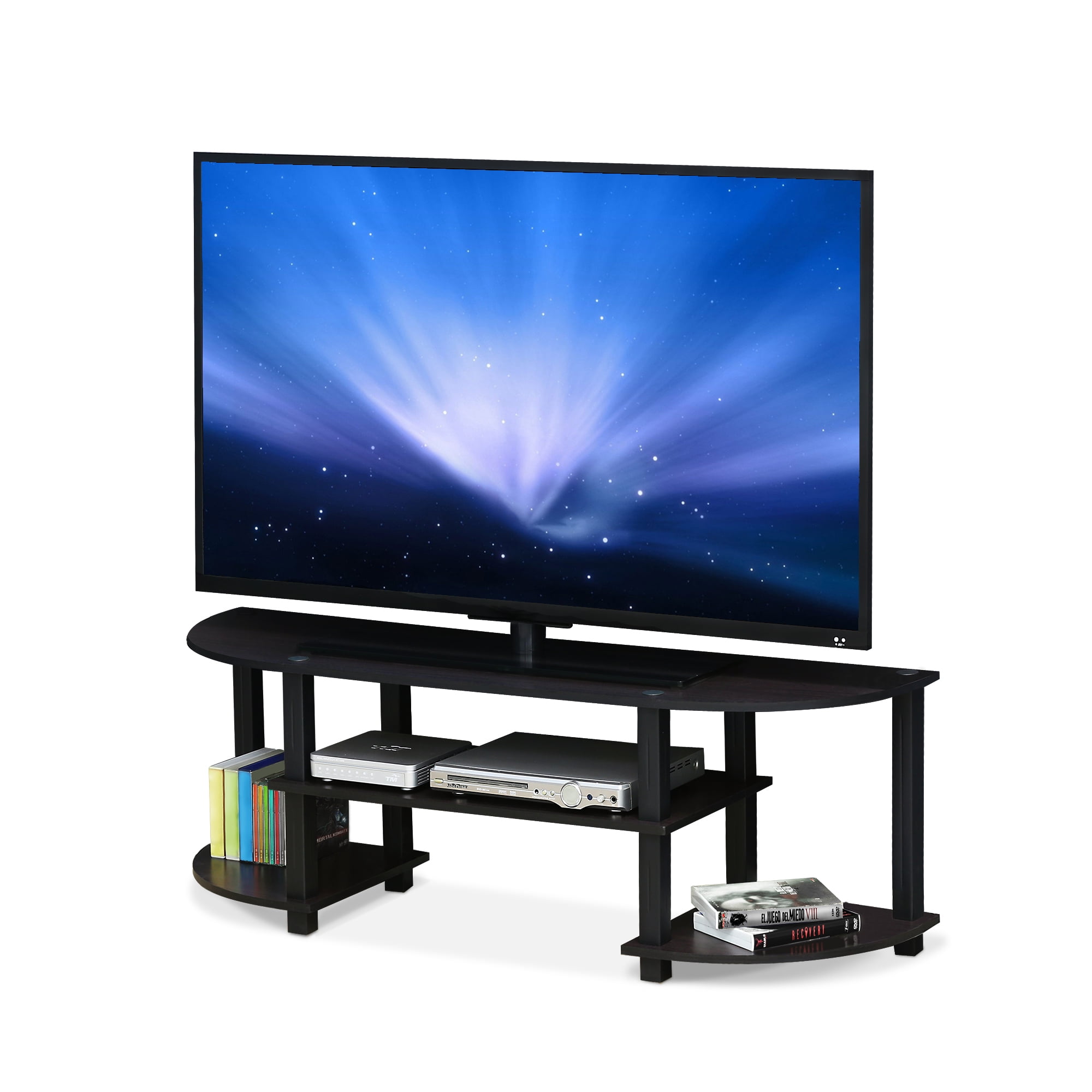 Furinno Stand Wood Entertainment Center for TV - Toolless Assembly