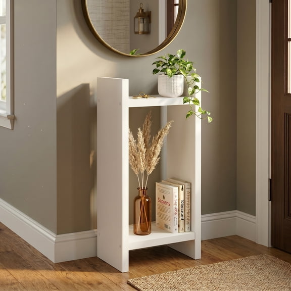 Furinno VIOLA 2-Tier Narrow Plant Stand 1.2-Inch Extra Thick Frame White
