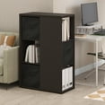 thumbnail image 1 of Furinno Viola 3-Tier Open Shelf Bookcase, Bookshelf, Storage Organizer, with Storage Bins, Dark Oak/Black, 1 of 5