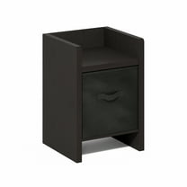 Furinno Viola End Table, Side Table with Storage Bins, Dark Oak/Black