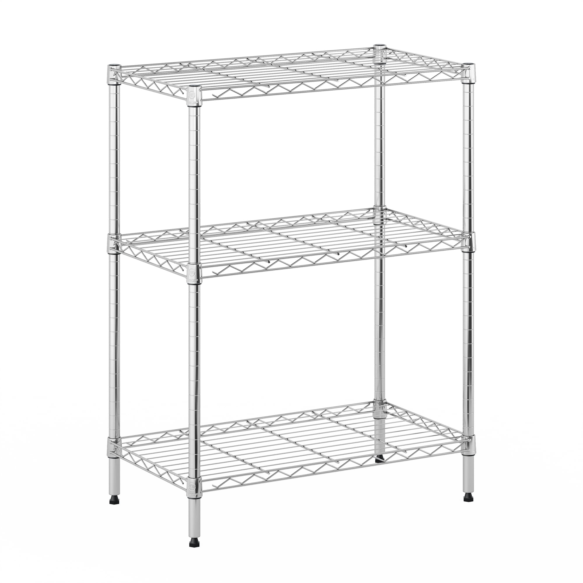 Furinno Wayar 3Tier Metal Storage Shelf Rack, 23 x 13 x 30, Stainless