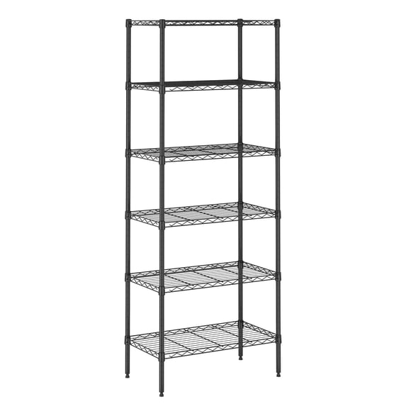 Furinno Wayar 6-Tier Stackable Metal Storage Shelf Rack, 23 x 13 x 59, Black