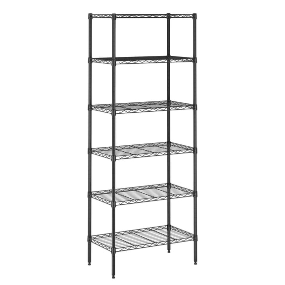 Furinno Wayar 6-Tier Stackable Metal Storage Shelf Rack, 23 x 13 x 59, Black