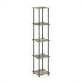 thumbnail image 1 of Furinno and Shelves 11.6 W X 11.6 D X 57.7 H 5-Shelf Decorative Shelves, Gray and Black, 1 of 3
