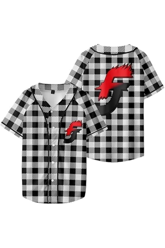 Furious Jumper Merch Baseball Jersey Men's And Women's Classic Plaid Printed Short Sleeved Harajuku Top Clothing