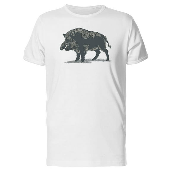 Furious Wild Boar B&W Tee Men's -Image by Shutterstock