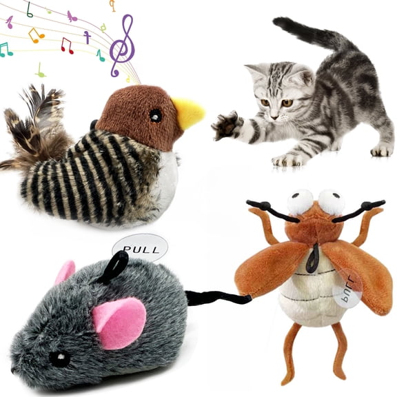 Furkithn Interactive Bird Cat Toy with Realistic Chirping Sound, Automatic Motion Activated Electronic Toy for Indoor Cats, Kitten Hunting and Exercise Play