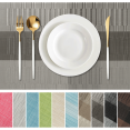 thumbnail image 1 of Furkithn Placemats Set of 4, PVC Waterproof Washable Table Mats 12 x 18 Inch, Heat Resistant Woven Placemats for Dining Room Kitchen Table, Gray, 1 of 7