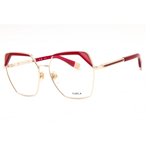 Furla VFU674V 594Y 55mm Square Eyeglass Frames Women's Shiny Light Gold