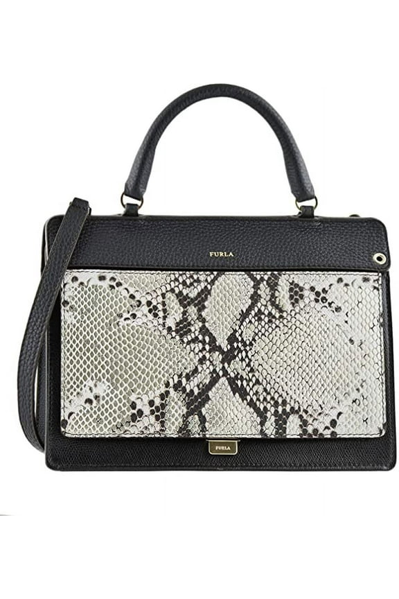 Women's Black Like Snake Top-handle Convertible Satchel, Black/Multi