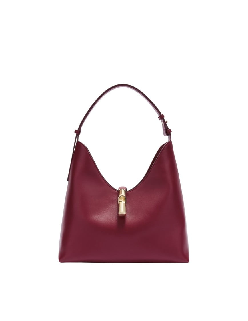 トートバッグ Furla Cherry Red Leather Goccia M Hobo Bag Furla Women's Cherry Red Leather Goccia M Hobo Bag Red