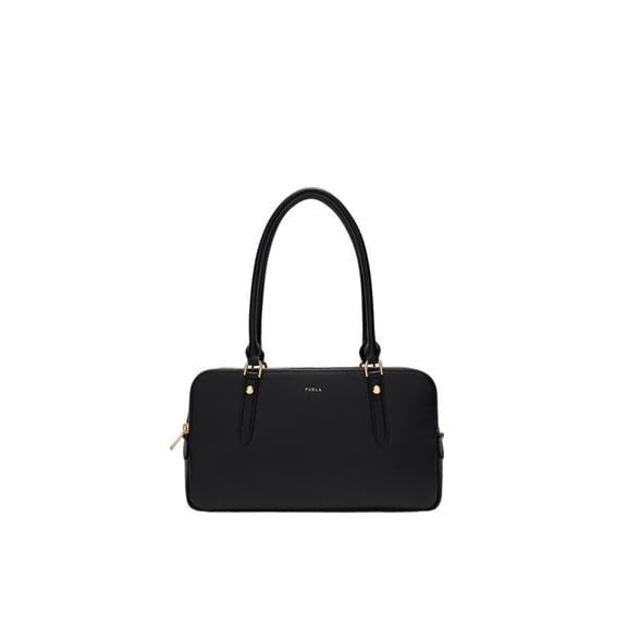 Furla Women's Giulia M Boston Leather Shoulder Bag, Black Black