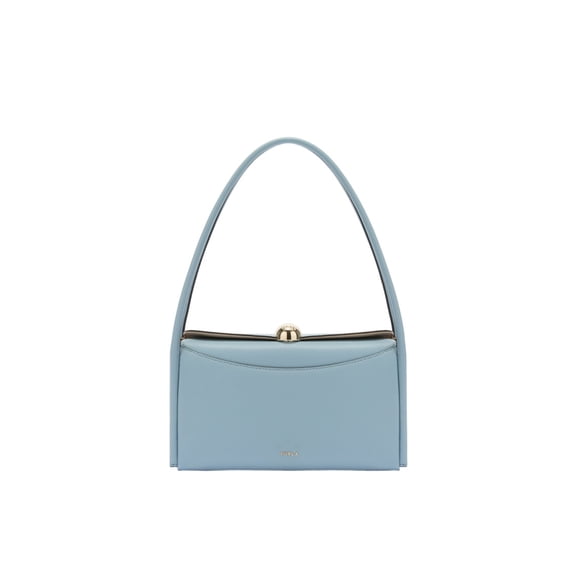 Furla Women's Nicole M Boston Leather Shoulder Bag, Sugar Paper Blue