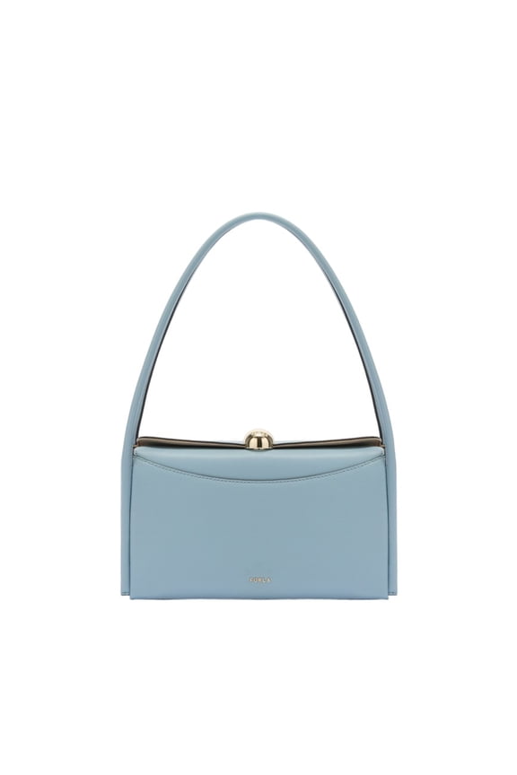 Women's Nicole M Boston Leather Shoulder Bag, Sugar Paper Blue