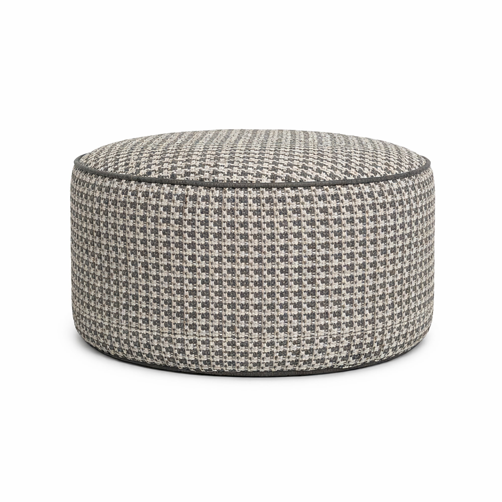 Furley Grey Short Pouf