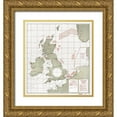 thumbnail image 1 of Furlong, William Rea 12x13 Gold Ornate Wood Framed with Double Matting Museum Art Print Titled - British Islands approximate positions of minefields 1918, 1 of 4