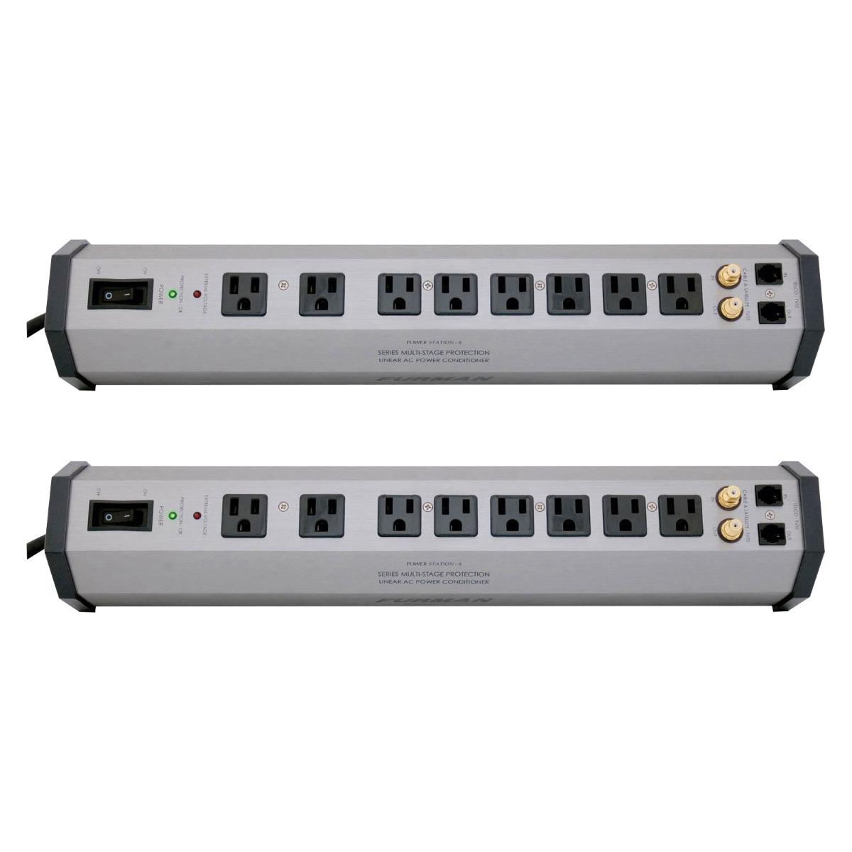 Furman PST-8 15A 8 Outlet Surge Suppressor Strip with SMP, LiFT & EVS 2-Pack