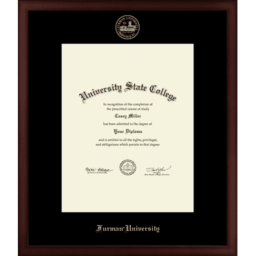 Furman University Diploma Frame, Document Size 11" x 14"