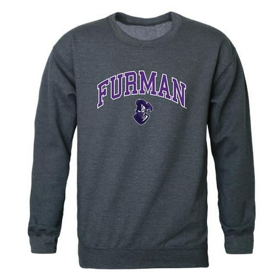 Furman University Men Campus Crewneck Sweatshirt, Heather Charcoal - Extra Large