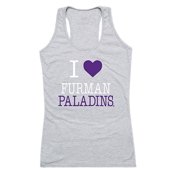 Furman University Women Love Tank Top, Heather Grey - Medium
