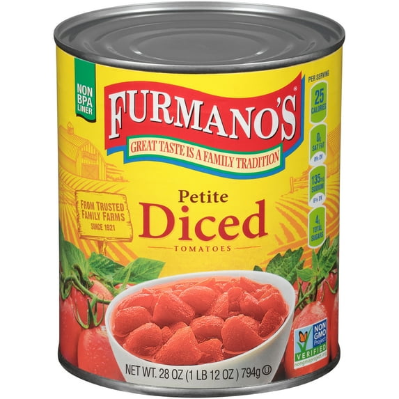 Furmano's® Petite Diced Tomatoes, 28oz, Can