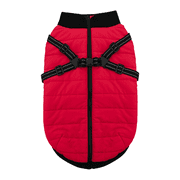 Furmate Dog Winter Coat with Harness, Waterproof Warm Jacket with Zipper & Fleece Lining for Small Medium Large Dogs (Red,3XL)