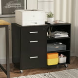 Furmax 3 Drawer Wood File Cabinet, Mobile Lateral Filing Cabinet ...