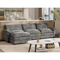 thumbnail image 1 of Furmax 3 Seats L-Shaped Sectional Sofa with Movable Ottoman for Living Room, Fabric Convertible Modular Couch, Gray, 1 of 7