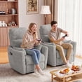 thumbnail image 1 of Furmax 360° Swivel Recliner Power Massage Rocker Chair Adult Glider Rocker with 2 Comfy Pillows for Nursery,Corduroy Gray, 1 of 6