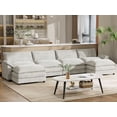 thumbnail image 1 of Furmax 4 Seats U-Shaped Cloud Couch Sectional Sofa with 2 Movable Ottomans for Living Room, Fabric Convertible Modular Couch,  White, 1 of 7