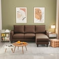 thumbnail image 1 of Furmax 70" Convertible Sectional Sofa Couch 3-Seat L-Shaped Small Sofa Couch with Reversible Chaise for Small Living Room, Apartment and Small Space, Linen Brown, 1 of 9
