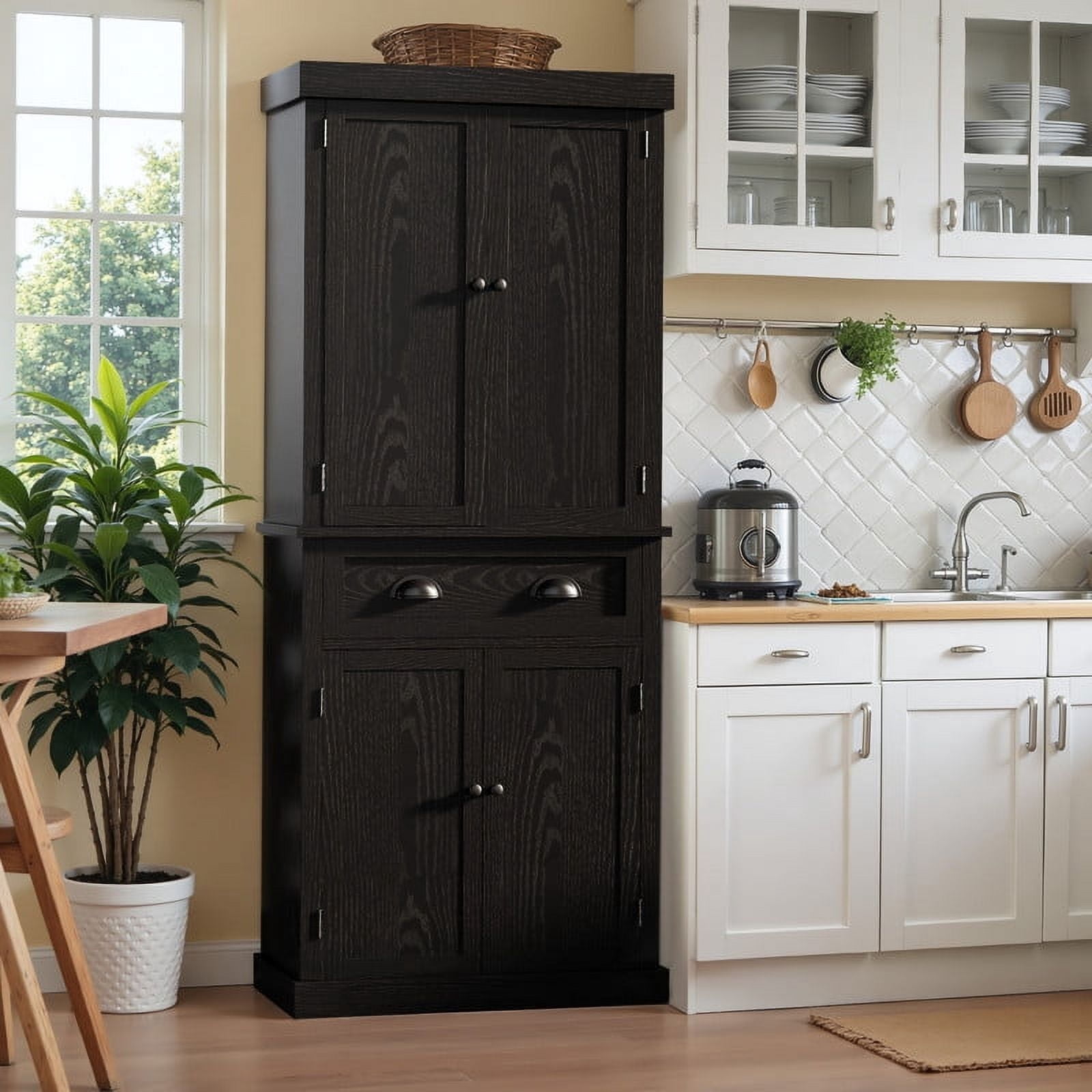 Black Kitchen Storage Cabinet