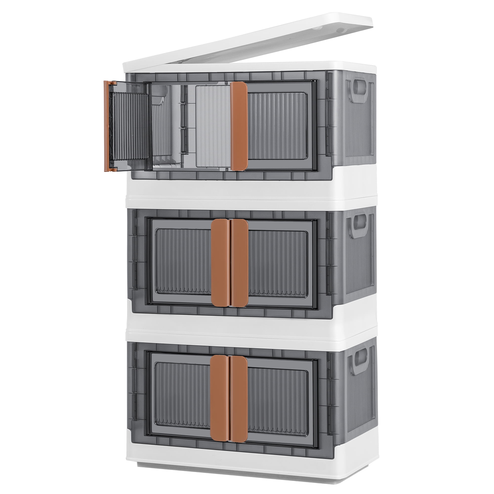 Furmax 8.4 Gal 3 Pack Storage Bins with Lids, Collapsible, for Clothes ...
